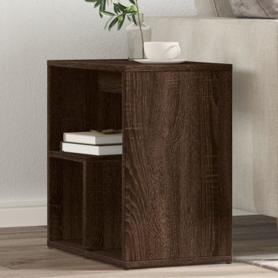 Mesa auxiliar 2 uds madera ingeniería marrón roble 50x30x50 cm