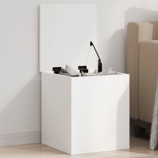 Caja de almacenaje madera de ingeniería blanca 40x42x46 cm