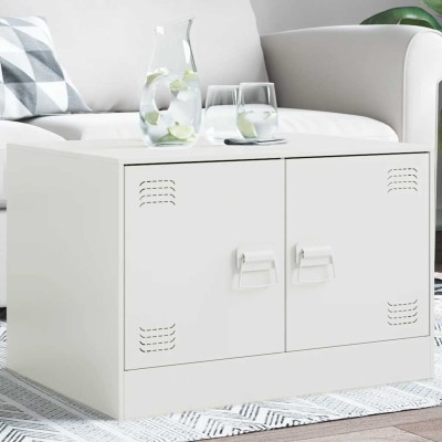 Mesa de centro acero blanco 67x50x44 cm