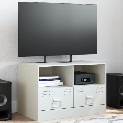 Mueble para TV de acero blanco 67x39x44 cm