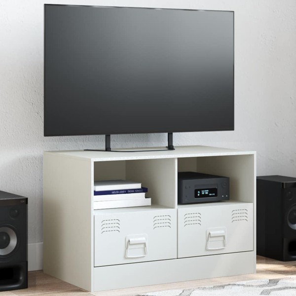 Mueble para TV de acero blanco 67x39x44 cm