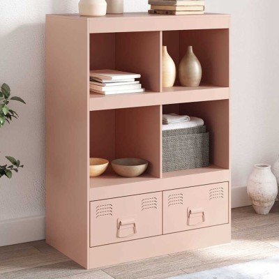 Aparador de acero rosa 67x39x95 cm