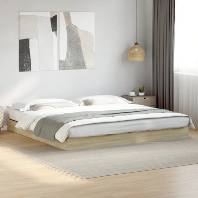 Estructura de cama sin colchón roble Sonoma 180x200 cm