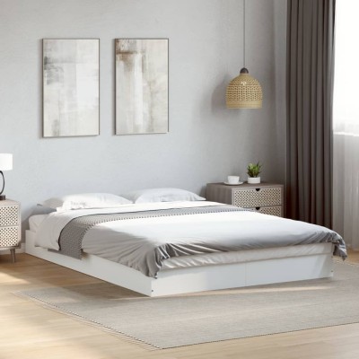 Estructura de cama madera de ingeniería blanca 140x200 cm