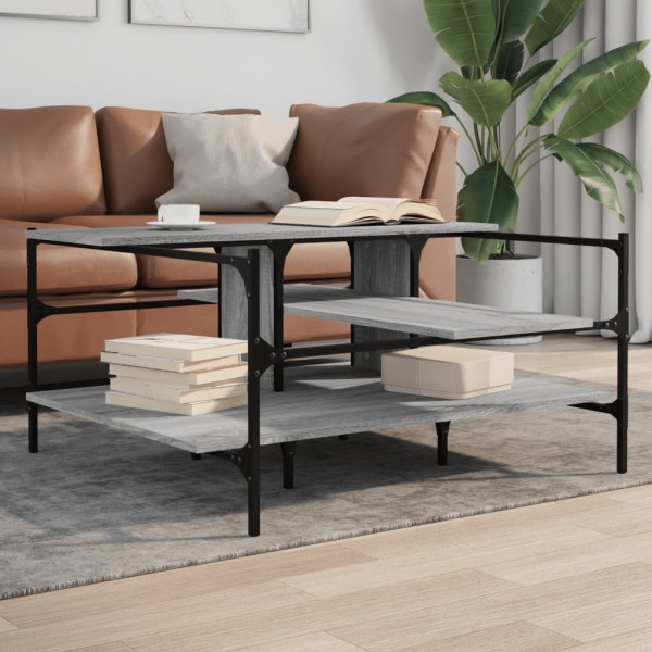 Mesa de centro madera de ingeniería gris Sonoma 100x100x48,5 cm
