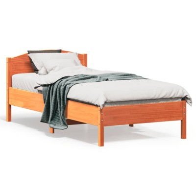 Estructura de cama sin colchón madera maciza marrón 90x190 cm