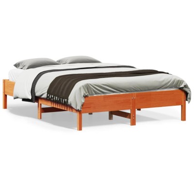 Estructura de cama sin colchón madera maciza marrón 120x190 cm