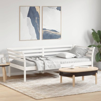 Sofá cama sin colchón madera maciza de pino blanco 90x200 cm