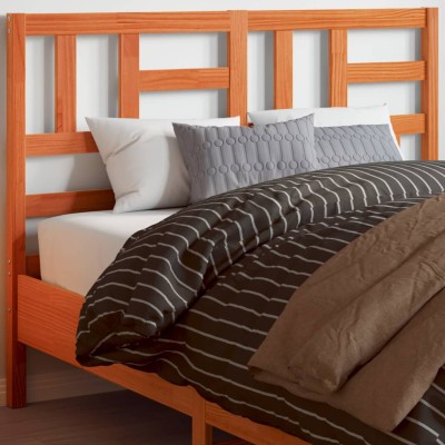 Cabecero de cama madera maciza de pino marrón cera 150 cm
