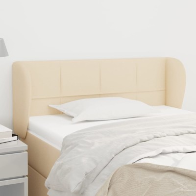 Cabecero de tela color crema 83x23x78/88 cm