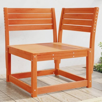Sofá esquinero jardín madera maciza pino marrón cera 73x73x78cm