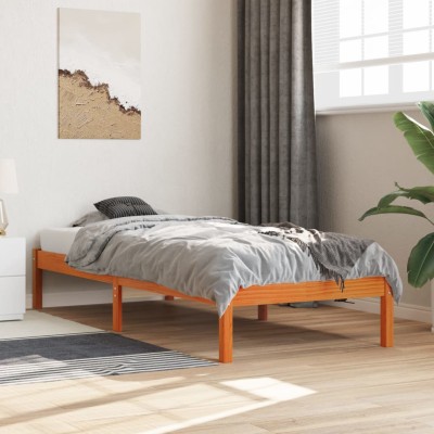 Estructura de cama sin colchón madera maciza marrón 90x190 cm