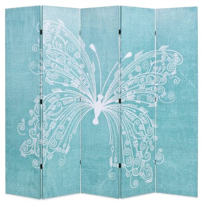 Biombo divisor plegable 200x170 cm mariposa azul