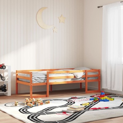 Estructura de cama para niños madera de pino marrón 80x200 cm