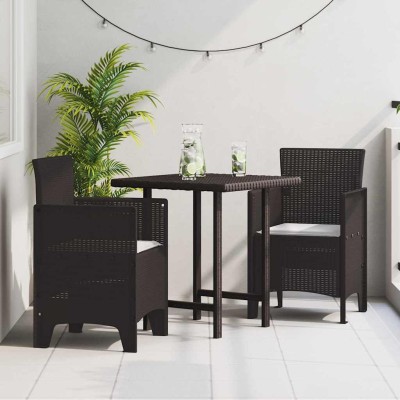 Silla de Jardín 2 pcs Marrón 53 x 49 x 85 cm PP