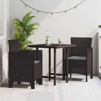 Silla de Jardín 2 pcs Marrón 53 x 49 x 85 cm PP