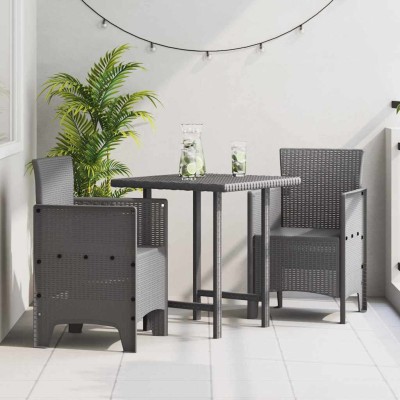 Silla de Jardín 2 pcs Gris claro 53 x 49 x 85 cm PP