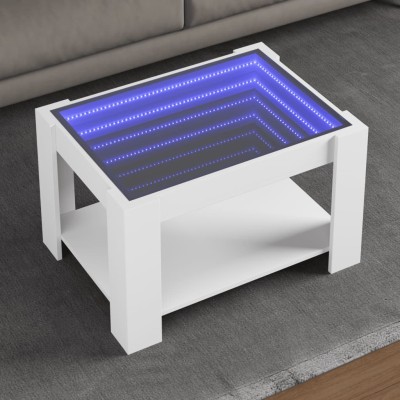 Mesa de centro madera de ingeniería blanco 73x53x45 cm