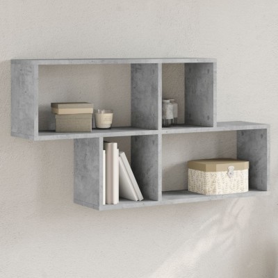 Estante de pared madera ingeniería gris hormigón 100x20x53 cm