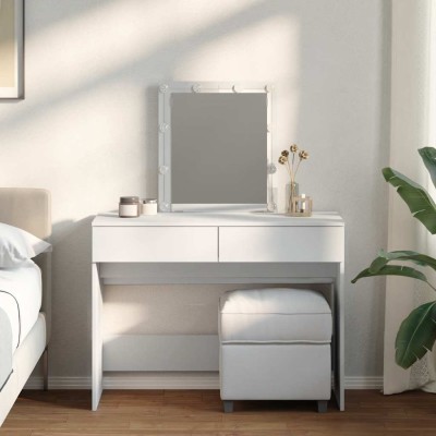 Tocador con luces LED blanco 100x40x130 cm