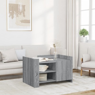 Mesa de centro de madera de ingeniería gris Sonoma 80x50x50 cm