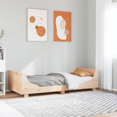 Estructura de cama sin colchón madera maciza de pino 100x200 cm