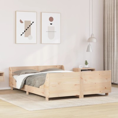 Estructura de cama sin colchón madera maciza de pino 120x190 cm