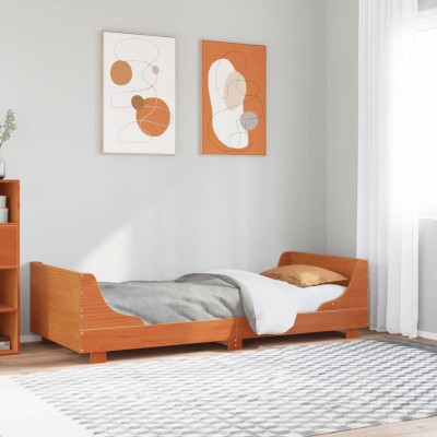 Estructura de cama sin colchón madera maciza marrón 90x190 cm
