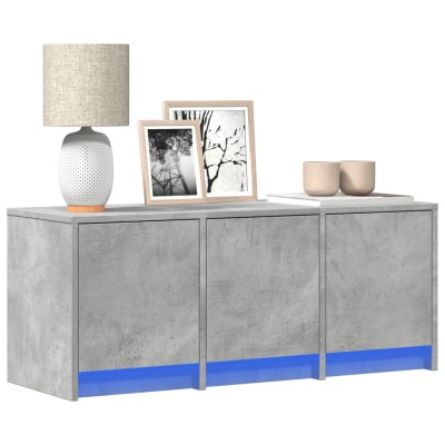 Mueble de TV LED madera ingeniería gris hormigón 97x34x40 cm