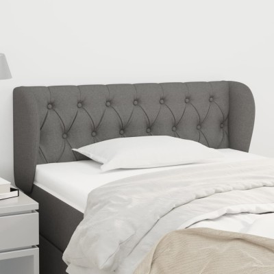 Cabecero de tela gris oscuro 103x23x78/88 cm