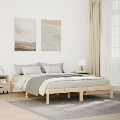 Cama extralarga sin colchón madera maciza de pino 160x220 cm