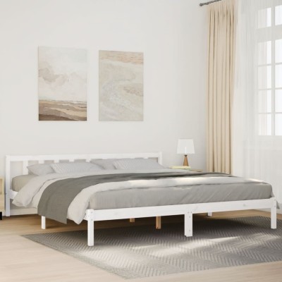 Cama extralarga sin colchón madera maciza pino blanca 180x210cm