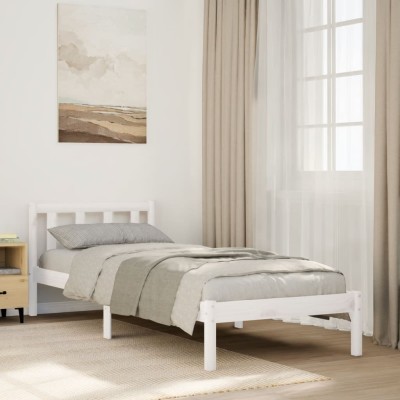 Cama extralarga sin colchón madera maciza pino blanca 100x220cm