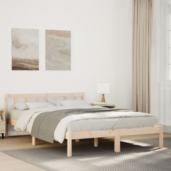 Cama extralarga sin colchón madera maciza de pino 160x220 cm