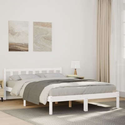 Cama extralarga sin colchón madera maciza pino blanco 160x220cm