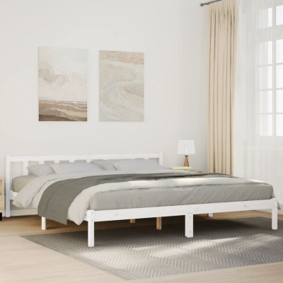 Cama extralarga sin colchón madera maciza pino blanca 180x220cm