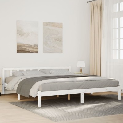 Cama extralarga sin colchón madera maciza pino blanca 200x220cm