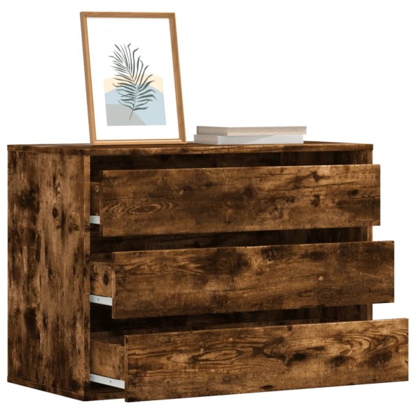 Cajonera de esquina madera ingeniería roble ahumado 80x41x58 cm