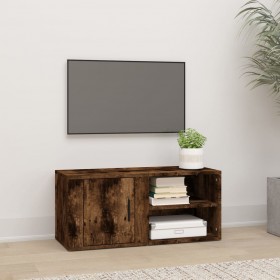 Mueble para TV de madera maciza de mango negro 118x30x40 cm
