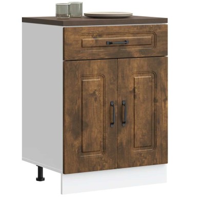 Mueble bajo de cocina Kalmar de madera ingeniería roble ahumado