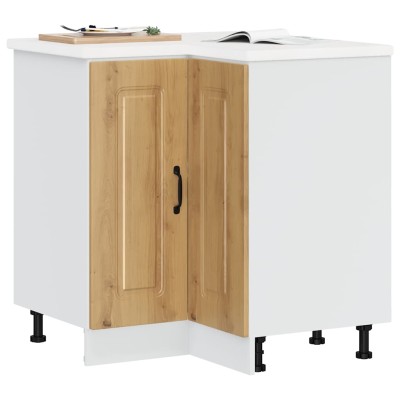 Mueble bajo esquinero cocina Kalmar madera de roble artesanal