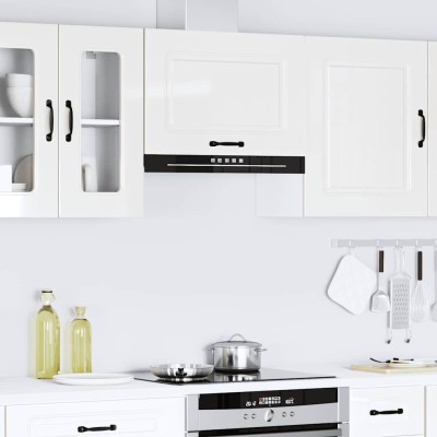 Armario de pared de cocina Kalmar blanca de alto brillo
