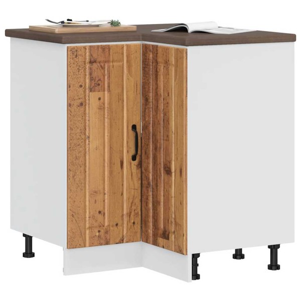 Mueble bajo esquina de cocina Lucca madera reconstituida