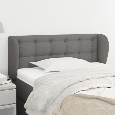 Cabecero de tela gris oscuro 83x23x78/88 cm
