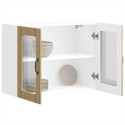 Armario de cocina de pared con puerta de cristal "Lucca" de, roble Sonoma, madera de ingeniería