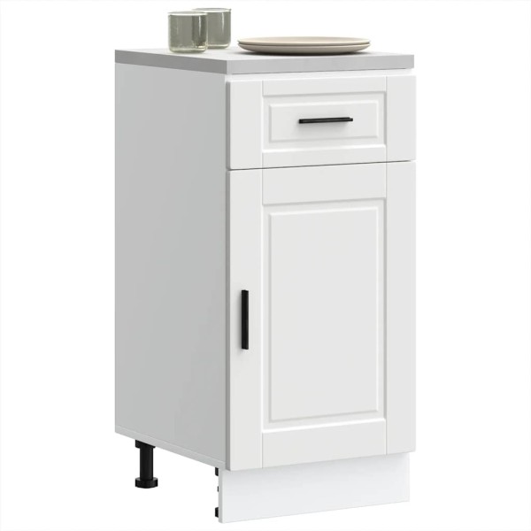 Mueble bajo de cocina Porto madera contrachapada blanca