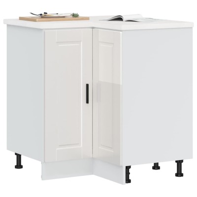 Mueble bajo esquina de cocina porto alto brillo blanco