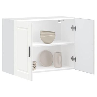 Armario de pared para cocina Porto madera de ingeniería blanca