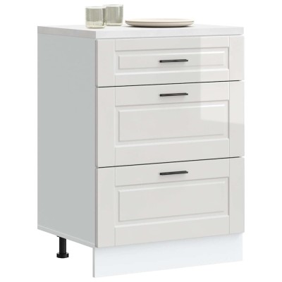 Mueble bajo de cocina Porto alto brillo blanco