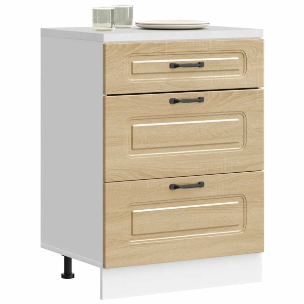 Mueble bajo de cocina Kalmar madera ingeniería de roble sonoma
